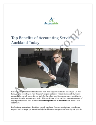 Top Benefits of Accounting Services