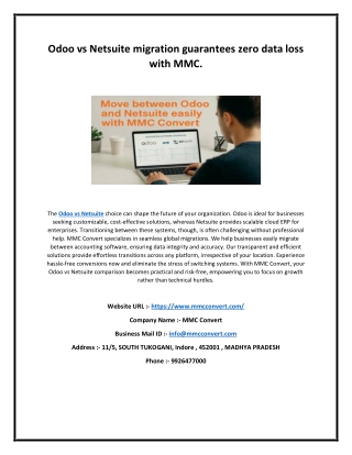 Odoo vs Netsuite migration guarantees zero data loss with MMC.