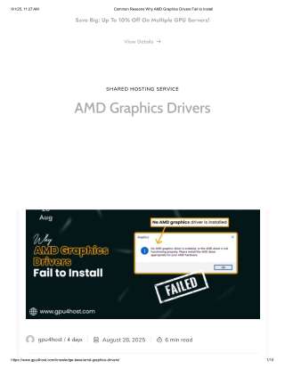 Common Reasons Why AMD Graphics Drivers Fail to Install