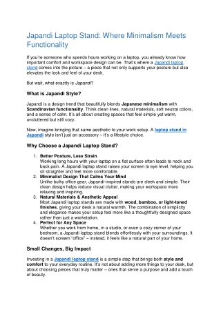 Japandi Laptop Stand Where Minimalism Meets Functionality