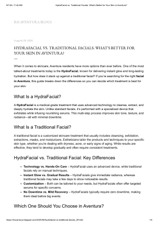 HydraFacial vs Traditional Facials- What’s Better for Your Skin in Aventura