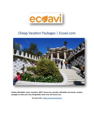 Cheap Vacation Packages | Ecoavi.com
