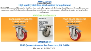 High-quality stainless steel casters for equipment