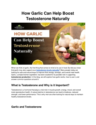 How Garlic Can Help Boost Testosterone Naturally