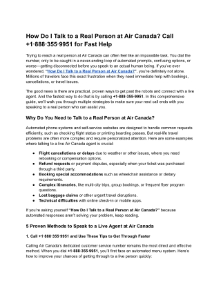 How Do I Talk to a Real Person at Air Canada_ Call  1‑888‑355‑9951 for Fast Help