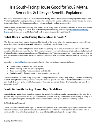 Is a South-Facing House Good for You Vastu & Lifestyle Benefits Explained