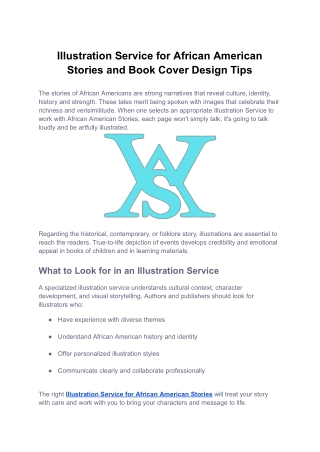 Illustration Service for African American Stories and Book Cover Design Tips