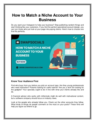 How to Match a Niche Account to Your Business
