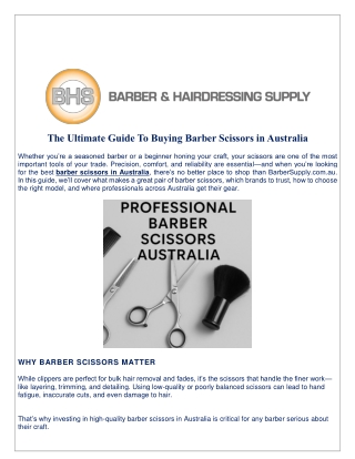 The Ultimate Guide To Buying Barber Scissors in Australia