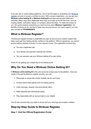 How Do I Complete a Binbuzz Register Process for Winbuzz Online Betting ID
