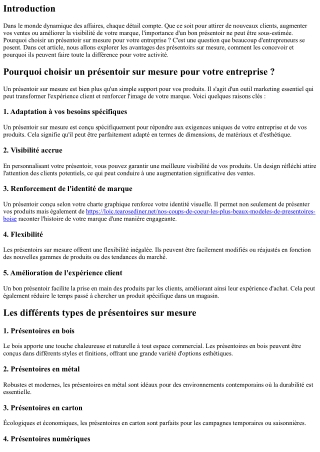 Pourquoi choisir un présentoir sur mesure pour votre entreprise ?