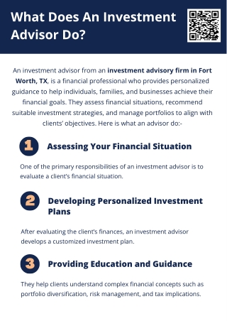 What Does An Investment Advisor Do?