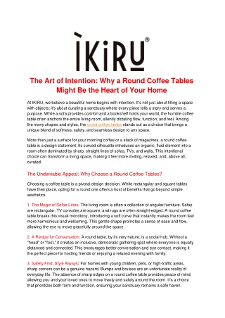 The Art of Intention_ Why a Round Coffee Tables Might Be the Heart of Your Home