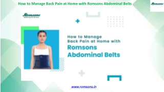 How to Manage Back Pain at Home with Romsons Abdominal Belts