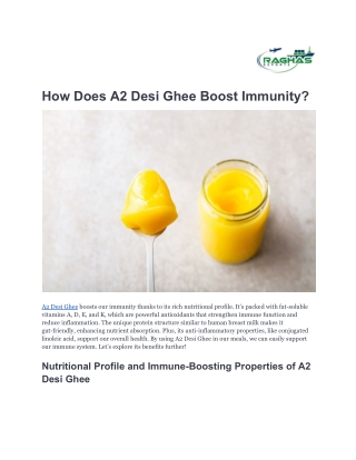 How Does A2 Desi Ghee Boost Immunity_