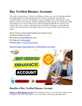 Buy KYC-Verified Binance Accounts – Trusted & High-Quality 2025/2026