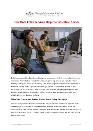 How Data Entry Services Help the Education Sector