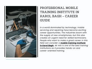 Professional Mobile Training Institute in Karol Bagh – Career Guide