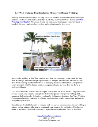 Key West Wedding Coordinator for Stress-Free Dream Weddings