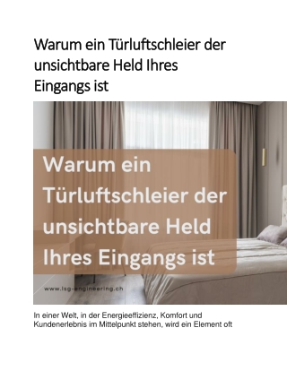 Warum ein Türluftschleier der unsichtbare Held Ihres Eingangs ist