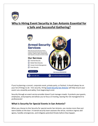 Event Security San Antonio - Matrix Security Guard Services