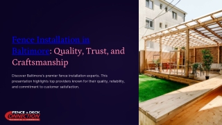 Fence Installation in Baltimore