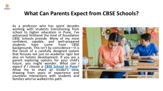 What Can Parents Expect from CBSE Schools