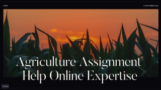 Expert Guidance for Agriculture Assignments