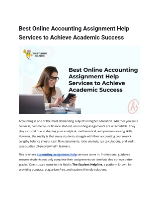 Best Online Accounting Assignment Help Services to Achieve Academic Success