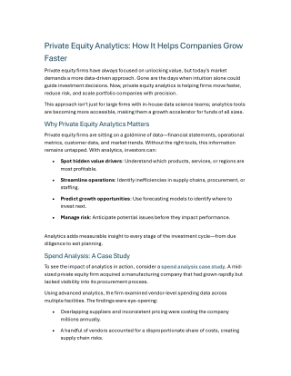 Private Equity Analytics How It Helps Companies Grow Faster