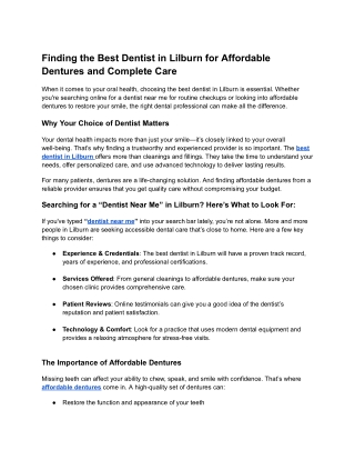 Finding the Best Dentist in Lilburn for Affordable Dentures and Complete Care (1)