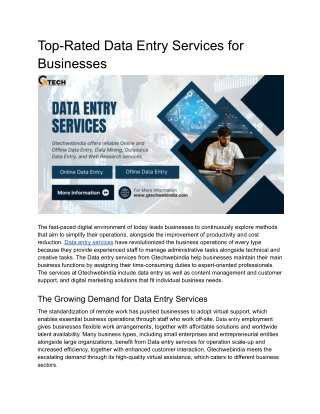 Top-Rated Data Entry Services for Businesses