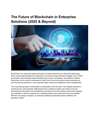 Blockchain in Enterprise Solutions: 2025 Trends You Can’t Ignore