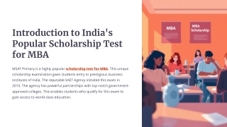 Introduction to India’s Popular Scholarship Test for MBA
