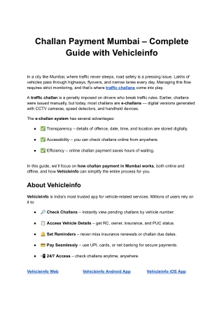 Challan payment mumbai complete guide Vehicleinfo