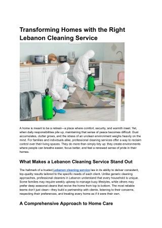 Lebanon cleaning service