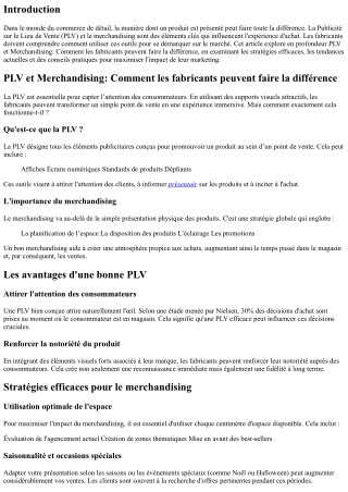 PLV et Merchandising: Comment les fabricants peuvent faire la différence