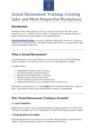 Sexual Harassment Training