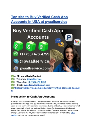 Top website to Buy Verified Cash App Accounts In USA