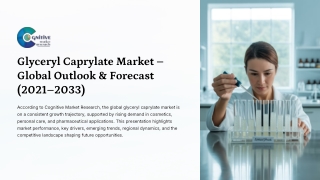 Glyceryl Caprylate Market Forecast, Size and its Share