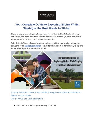 Your Complete Guide to Exploring Silchar While Staying at the Best Hotels in Silchar