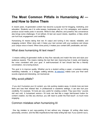 The Most Common Pitfalls in Humanizing AI — and How to Solve Them