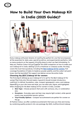 How to Build Your Own Makeup Kit in India (2025 Guide)_
