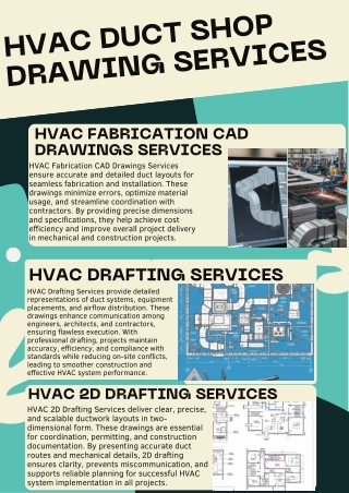 HVAC Duct Shop Drawing Services