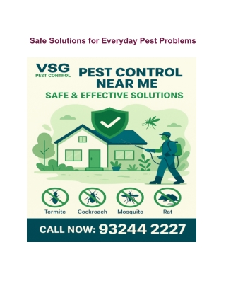Safe Solutions for Everyday Pest Problems