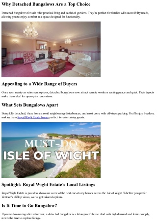 Find Peaceful Detached Bungalows for Sale