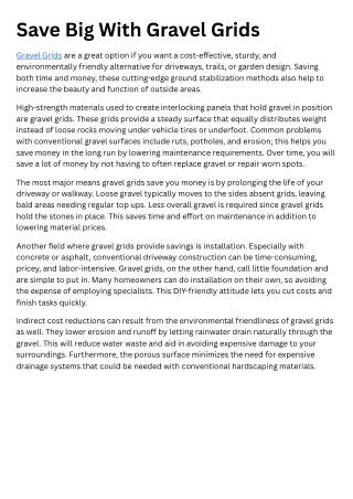 Save Big with Gravel Grids