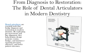 From Diagnosis to Restoration: The Role of Dental Articulators in Modern Dentis