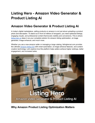 Listing Hero - Amazon Video Generator & Product Listing Ai