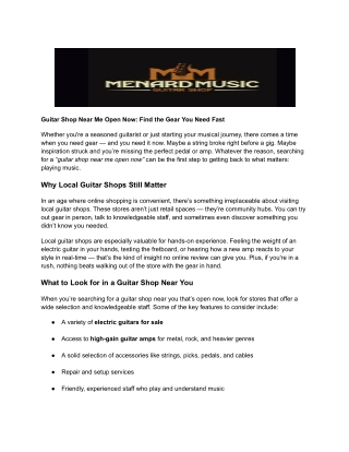 Guitar Shop Near Me Open Now_ Find the Gear You Need Fast
